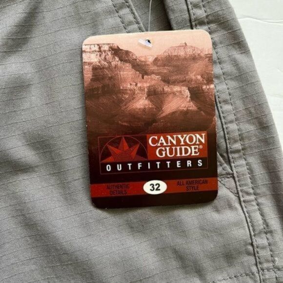 CANYON Guide Outfitters mens cargo shorts 32 gray pockets zipper button NWT - Picture 8 of 14